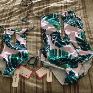 Tropical one piece Mommy and Me infants swimsuit